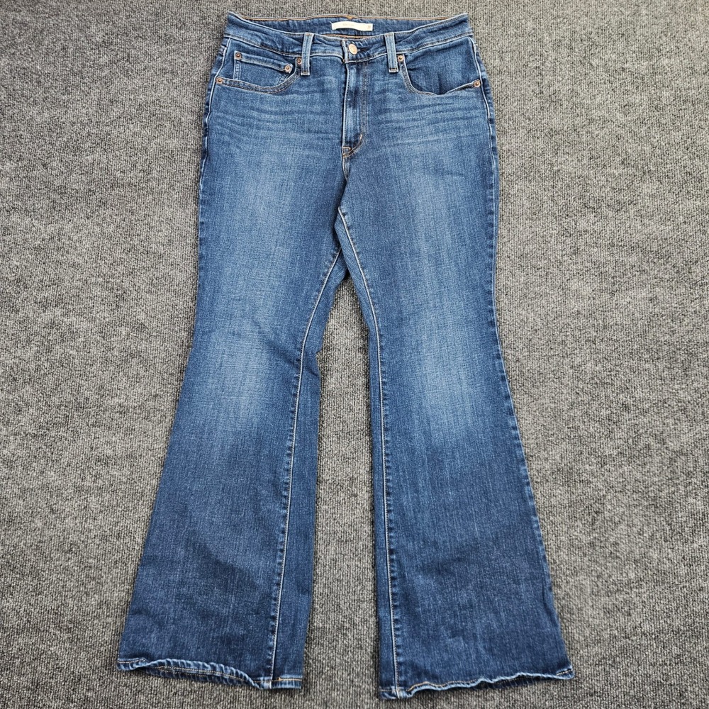 Levis 726 Flare Jeans Women's 31 Denim High Rise Stretch Dark Wash Blue Casual
